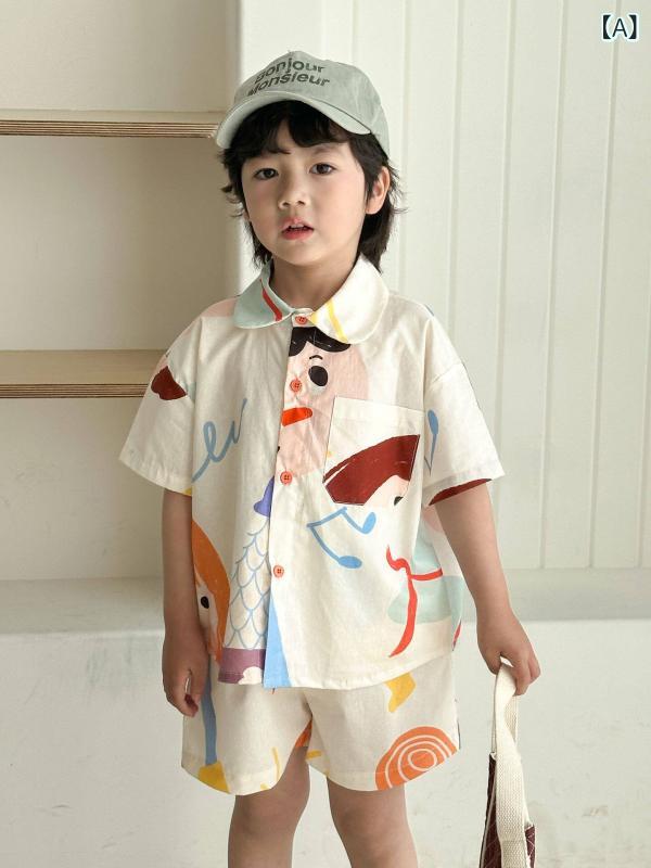 子供服 スカート カジュアル 兄弟 姉妹の 子供用 夏 シャツ スーツ スタイリッシュな 韓国 男の子 2025年 女の子 半袖 ドレス