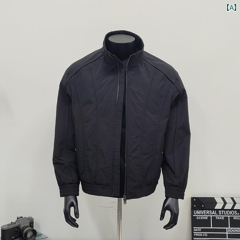 メンズ フライトジャケット アウター Cleanfit の スタンドカラー ジャケット メンズ 春秋 ショート スタイル スプライシング ハイエンド アメリカン ワークウェア フライト