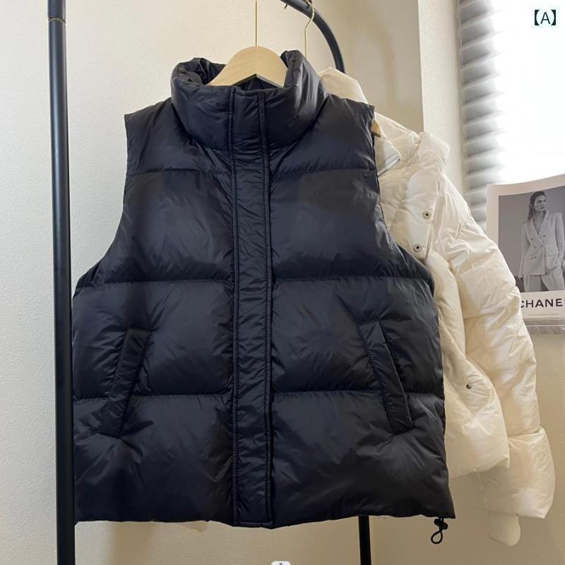 カジュアル ダウン ベスト 女性用 Xiaoli Wardrobe 2024 秋冬 スタンドカラー ホワイトダックダウン ベスト レディース アウターウェア ゆったり カジュアル 大きいサイズ ジャケット｜北摂軽太郎便 7,592円