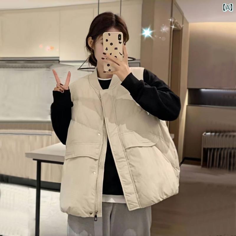 カジュアル ダウン ベスト 女性用 ダウン コットン ベスト レディース 2024 秋冬 小物 商品 暖かい ジャケット アウターウェア