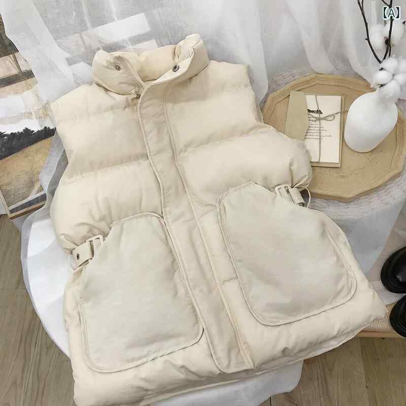 カジュアル ダウン ベスト 女性用 女性用 ダウン コットンベスト スリム スタイリッシュ 2025秋冬 ファッション スタンドカラー ベスト ウエストに フィット し 万能な ノースリーブベスト