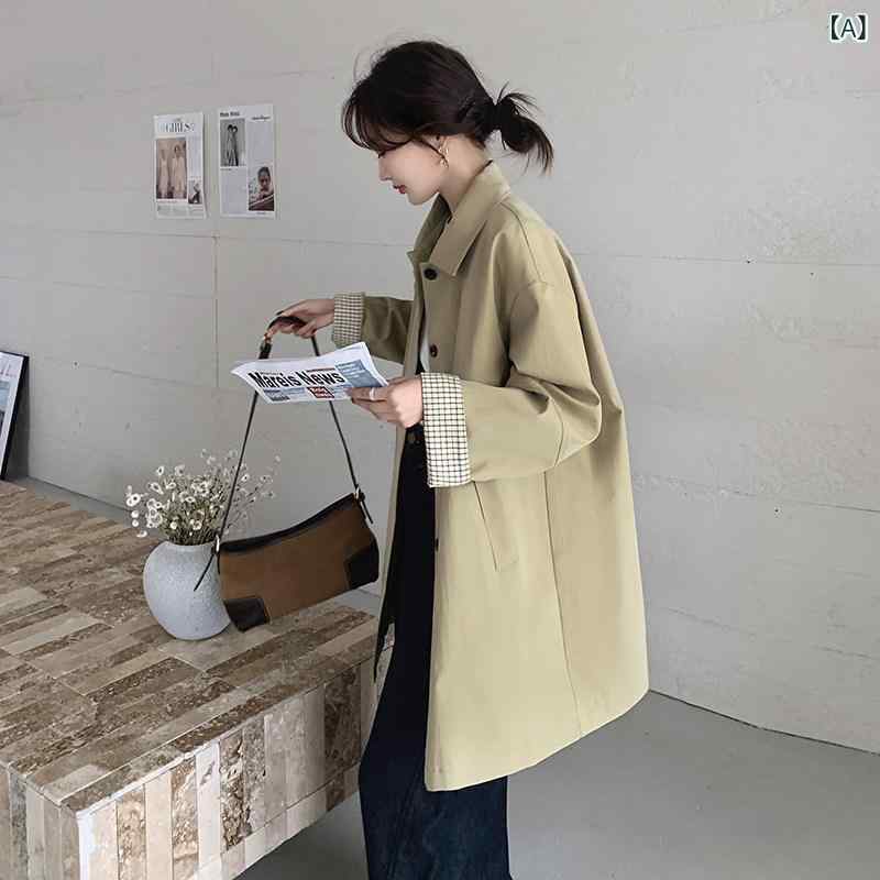 レディース トレンチコート 好いたらしいめ の カーキ トレンチコート レディース たわい無い 大きさ 2025 春 御前上等 真っただ中 丈