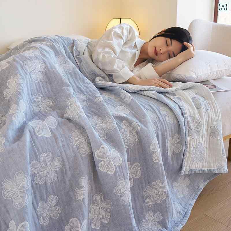タオルケット ブランケット コットン ダニー 2024新 綿 3 層 糸お 昼寝用 ブランケット タオル ソファー 寮