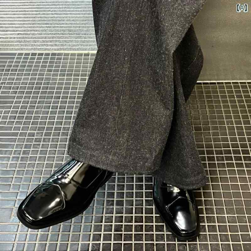 メンズローファー シューズ 易 嘉 佳 平台 光輝の ある 専売特許なめし革の 尖った 革靴の 男女の 厚底 スリッポン 置き目毛皮は 通いを 増やす