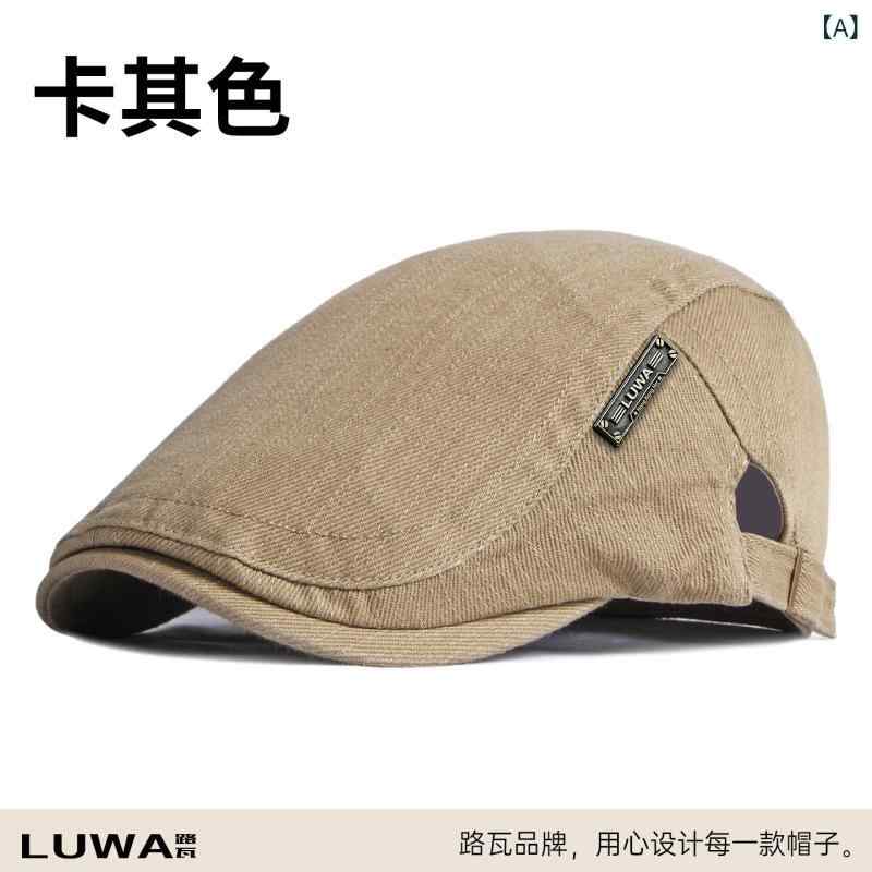 メンズ 秋冬帽子 レトロ ルワ 帽子 メンズ コットン 通気性 春秋 ベレー 帽 アウトドア 旅行 サンシェード フォワード ハット 水洗い 可能 色褪せなし