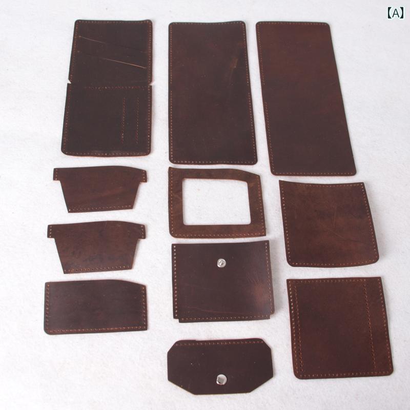 革 製品 DIY レザー 三つ 折り 財布 メンズ 革 レトロ ショート ウォレットな 手縫い diy 牛革 運転 免許証 レザーバッグ