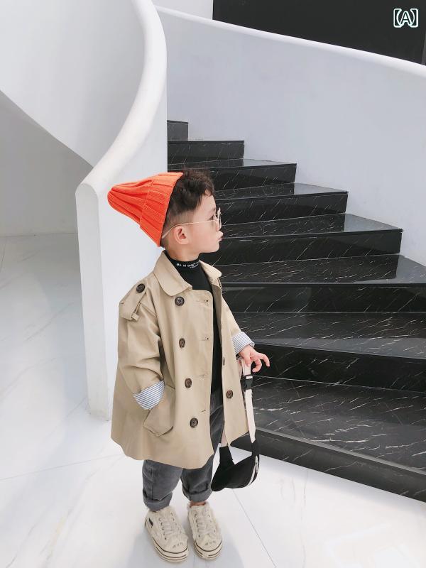 子供用 ジャケット ボーイズ ウィンドブレーカー 春秋 韓国で 万能な 防風 子供用 スタイリッシュな 大きい ミドル 丈 コート