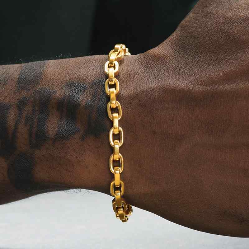 メンズ ブレスレット ファッション GRGR 18 K ゴールドブレスレット メンズ ヒップ ホップと アメリカ 個性 ファインシルバー チタン 鋼 O リングブレスレット ハイエンド