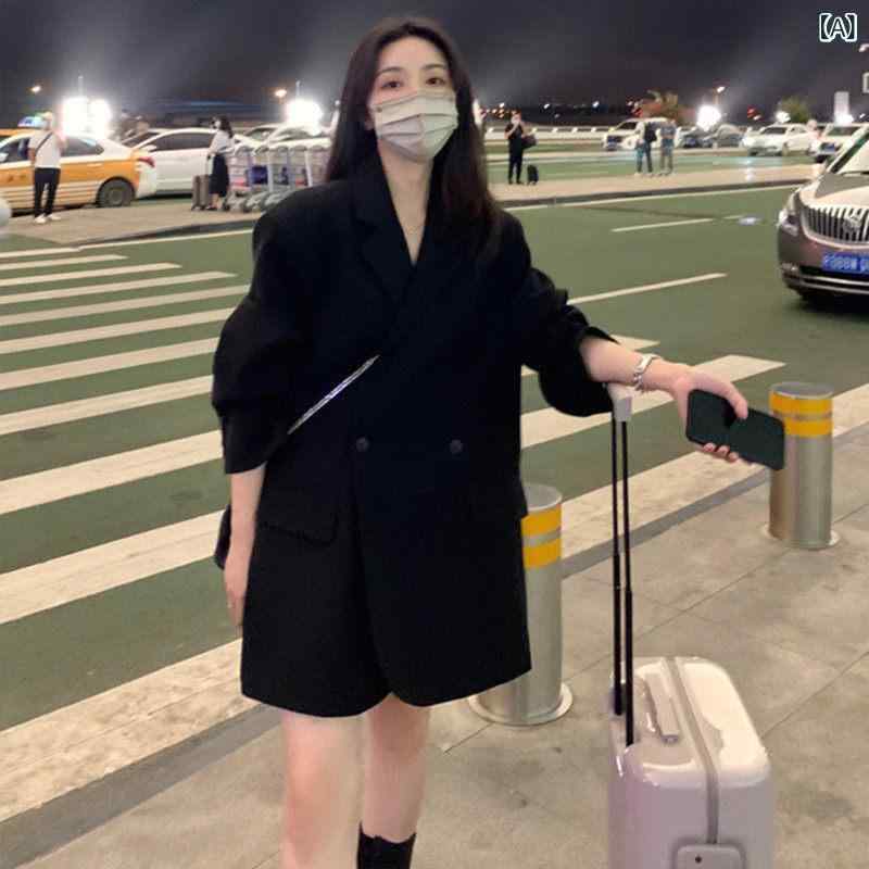 背広 上衣 レディース 厚地の外套 大きさ 黒の 背広 上衣 レディース 飛び切り 感 烏兎 心地好い 影ぼうし 大きめ