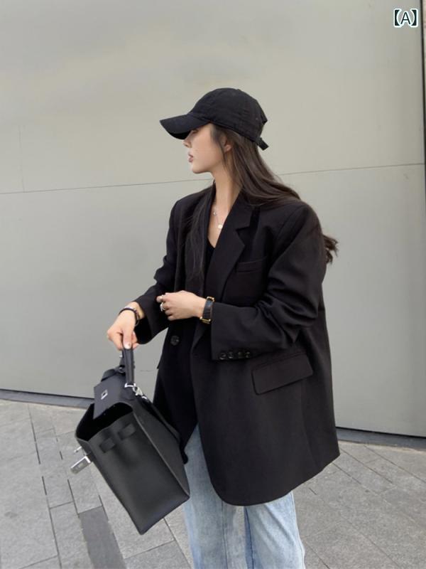 スーツ ジャケット レディース 女性用 ブラック スモール スーツ ジャケット 2025年 早春秋型 ストリート ブラスト 小柄 ハイエンド カジュアル トップス