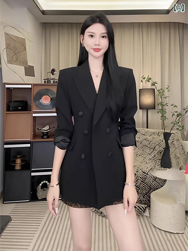 背広 上衣 レディース 飛び切り 黒 背広 上衣 成人女性 2025 烏兎 韓国 弱められた 心地好い 酉の方角
