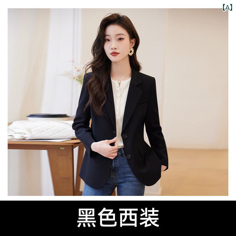 背広 上衣 レディース レディース 真っ黒い 背広 上衣 飛び切り 感 烏兎 韓国 で 心地好い 佇まい 酉の方角の 弱められた ダブル前胸部