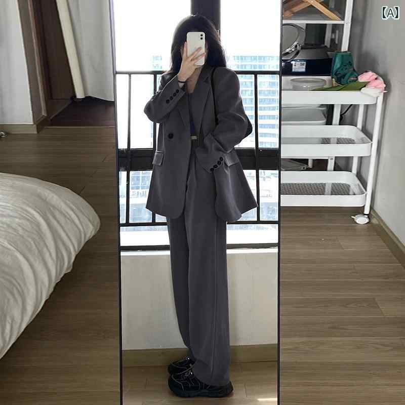 スーツ ジャケット レディース 女性用 グレーの 小さい スーツ ジャケット 2025 早春秋 高級 ツーピース カジュアル｜北摂軽太郎便