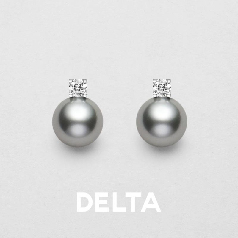 グレーパールイヤリング DELTA タヒチアン ブラックパール ダイアナ 妃 イヤリング ピアスなし 耳 クリップ 女性用 S925 シルバー 軽い 高級