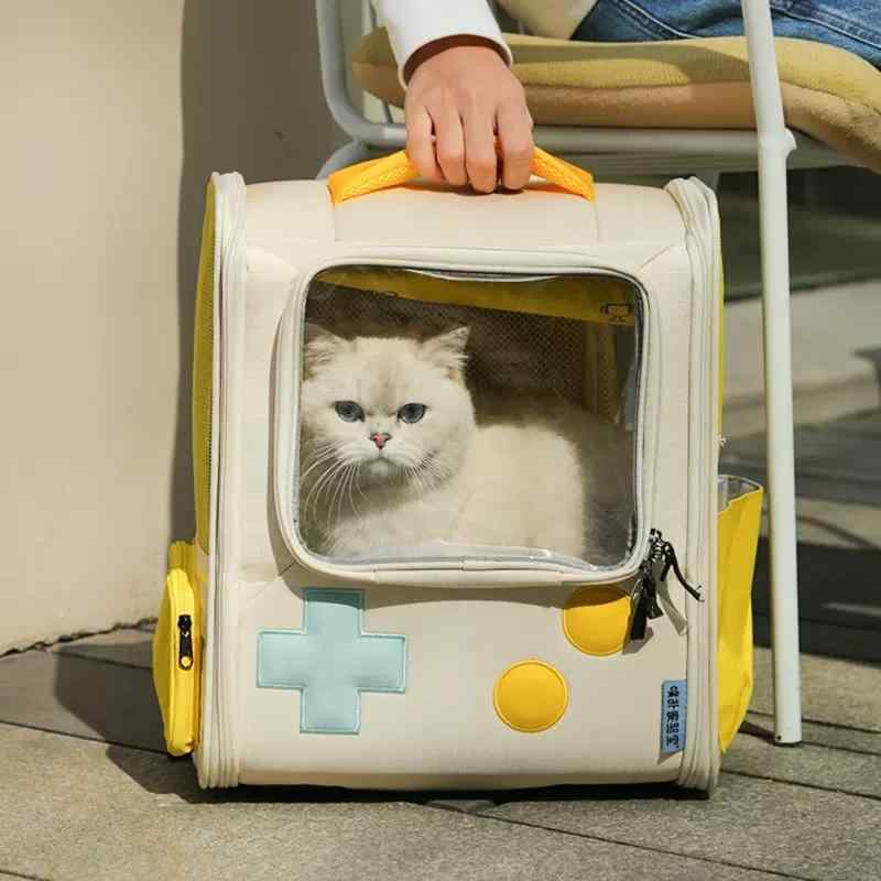旅行用 ペットバッグ Puff Lab ゲームコンソール ペット 猫 バッグ 旅行用 折りたたみ 式大容量 バック パック 犬と 猫の お出かけに｜北摂軽太郎便