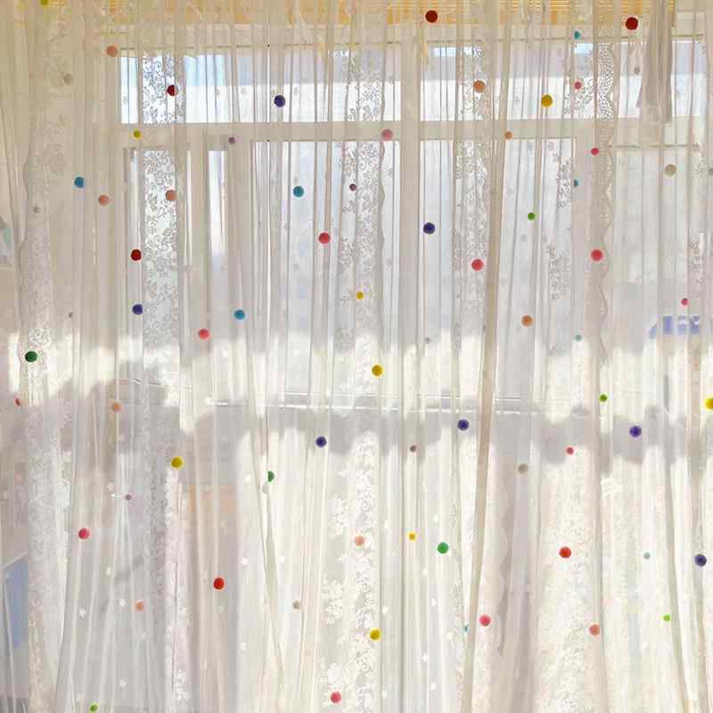 レース フレンチ ショートカーテン フランスの レースの カーテン 夢のような 白い 女の子 寝室 子供 部屋 韓国 田園 風 本棚の 仕切り ドアの