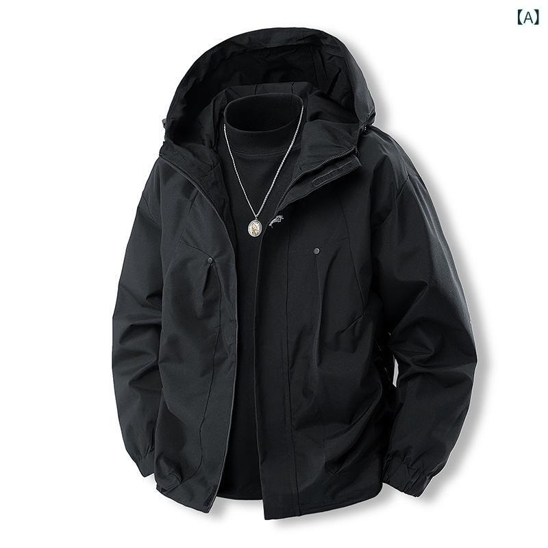 メンズ アウトドア 防風 ジャケット 春秋 カップル 刺繍 アルファベット スポーツ コート 軽量 伸縮性 吸湿速乾 通勤用 普段使い画像