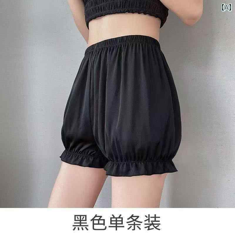 レディース 防走光 インナーショーツ 接触冷感 夏用 薄手 スカート合わせ 短パン 軽量 吸湿速乾 再生繊維 ピンク系 ブラック アイボリー 普段使い アウトドア