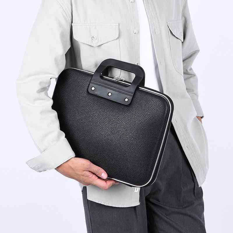 メンズ ビジネス ブリーフケース 公文包 会議用 ハンドバッグ ノートパソコン タブレット 収納バッグ 出差 オフィス ファイル 鞄 通勤用 軽量 機能的