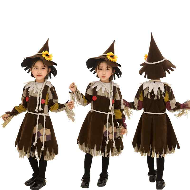 女の子用 ハロウィン 魔女 コスプレ ドレス プリンセススカート かわいい デザイン パーティー衣装 キッズ 仮装 ロング丈 黒 紫 系 カラー