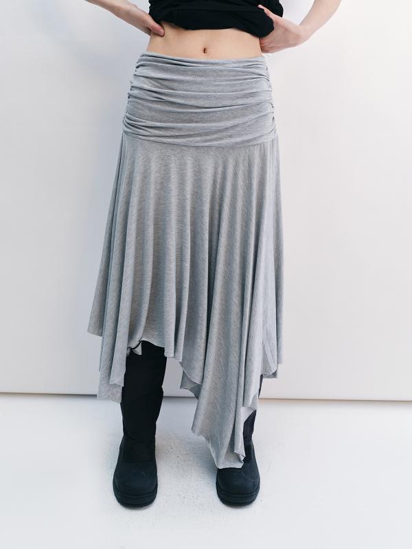 スカート レディース ロングスカート フレアスカート マキシ丈 ボトムス ギャザー ティアード 不規則 裾変形 再生繊維 伸縮性 高見え 高級感 ゆったり 着痩せ 体型カバー 細見え 弾力性 快適 柔らかい 上品 大人 カジュアル オフィス 通|北摂軽太郎便