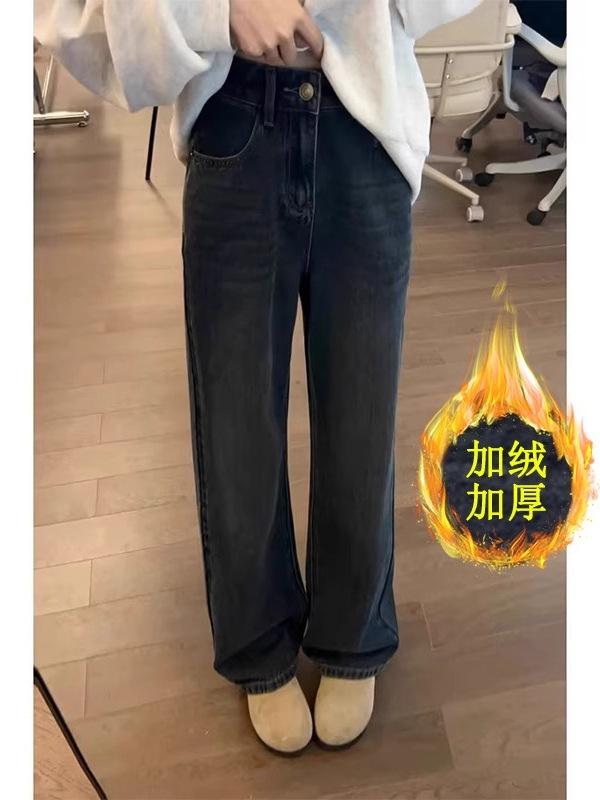 レディース 大きめサイズ デニム ワイドパンツ ハイウエスト 微フレア ゆったり ロング丈 ダークブルー カジュアル ボトムス