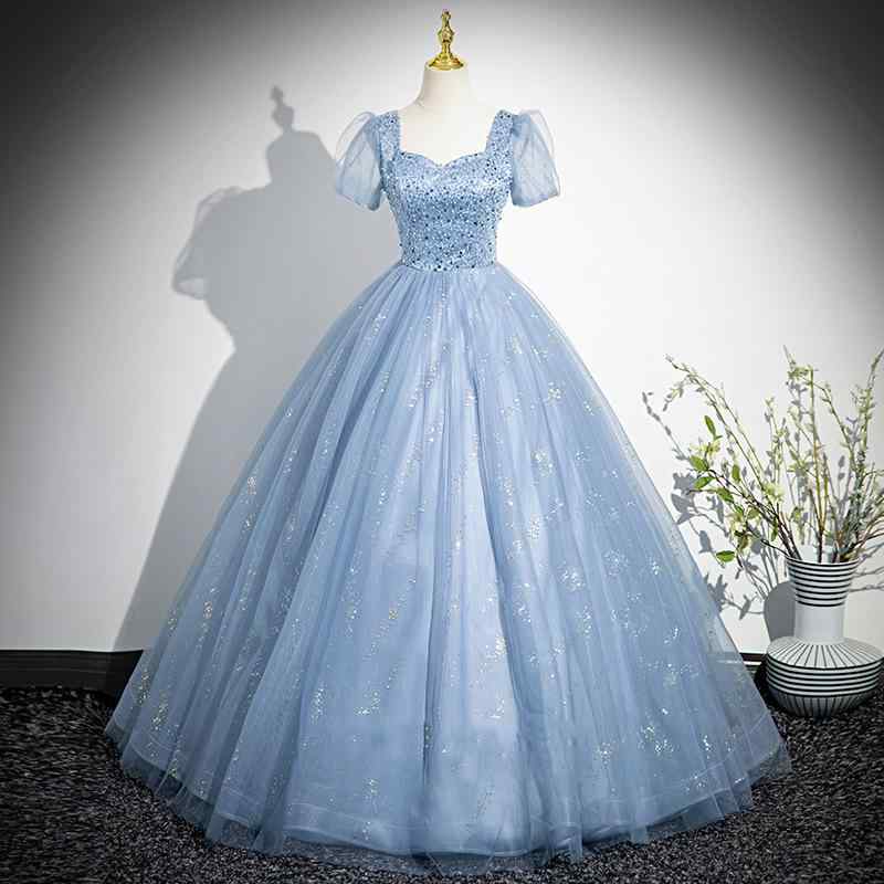 レディース イブニングドレス ふんわり ボリュームスカート 高級感 上品 パーティー パーティー 誕生日 成人式 フォーマル 軽量 伸縮性 チュール素材 膝丈 レース装飾 フェミニン スタイル