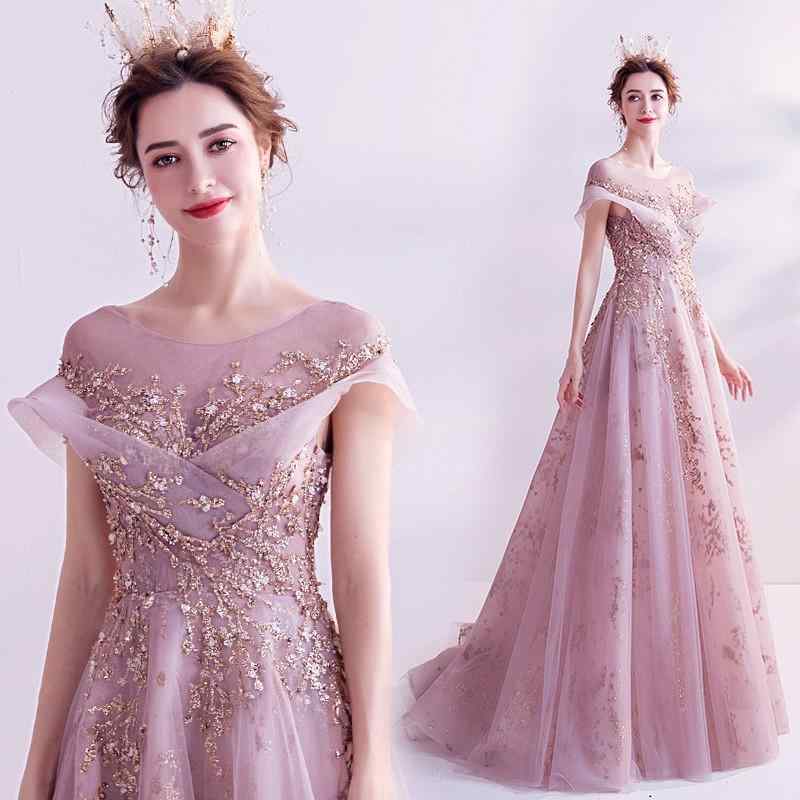 レディース イブニングドレス ピンク きらめく プリンセス 新婦 敬酒ドレス 結婚式 パーティー パーティー 婚約式 フォーマル ウェディング