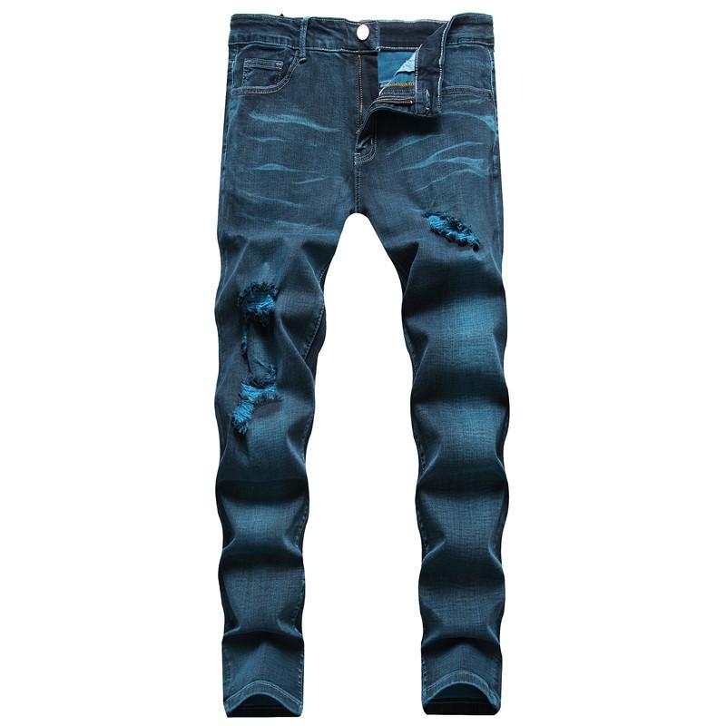 メンズ デニムパンツ ミッドライズ ストレッチ ビッグシルエット タイダイ柄 ダメージ加工 カジュアル 普段使い 欧米風 ティーン向け デニム素材 伸縮性 軽量 リラックスフィット