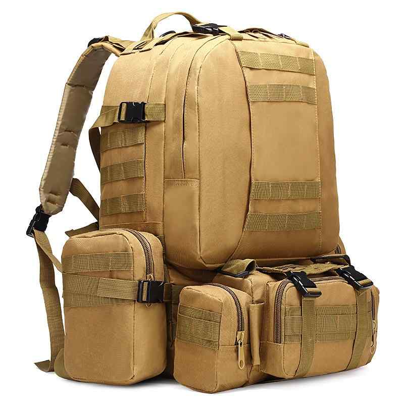 メンズ 大容量 旅行リュック オックスフォード布 アウトドア バックパック ミリタリー ハイキング 登山用 徒歩 荷物収納 耐久性 軽量 普段使い 通勤