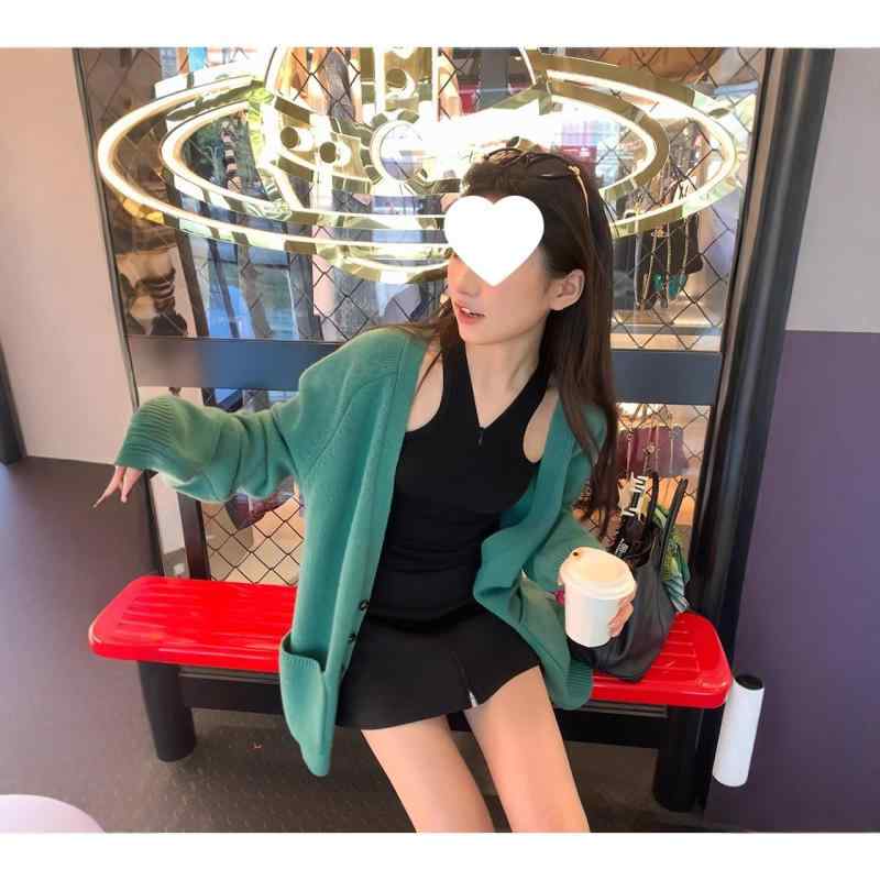 セーター レディース レトロ 緑 ニット トップス カジュアル レイヤリング 日常使い 秋冬 暖かみ 柔らかい 着回し