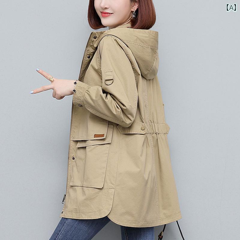 トレンチコート レディース 中長丈 小っちゃい相応う ゆったり 心地好い 烏兎 アウター 軽さ 好いたらしい 吸湿速乾 普段使い
