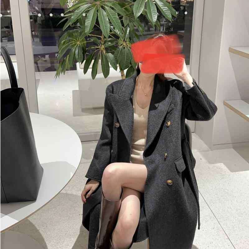 レディース ウール カシミア コート 両面素材 ラペルカラー ベルトデザイン ミドルロング丈 秋冬 高級感 スタイリッシュ アウター 暖か 軽量 普段使い