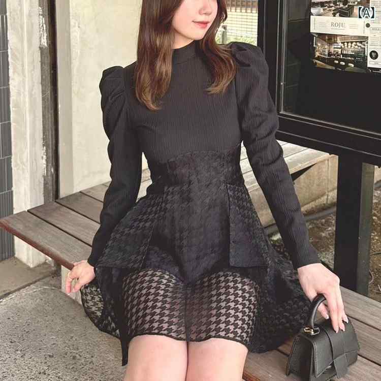 ワンピース レディース 春 レース 切り替え ウエストシェイプ 長袖 フェミニン 甘め デザイン 軽量 伸縮性 綿混 素材 デイリー スタイル 10,817円