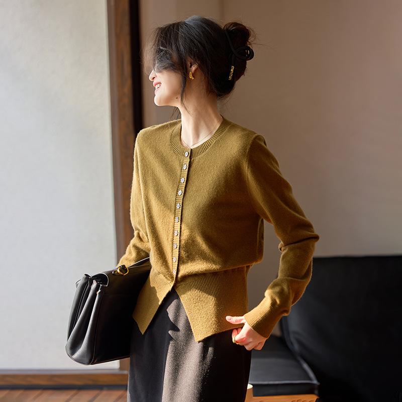 レディース ジレー カシミール 編み物 トップス 年月 女子らしい 表現スタイル 肌付き アウター ホンブルグ帽 原料品 軽さ 生あたたかい 通い 普段使い