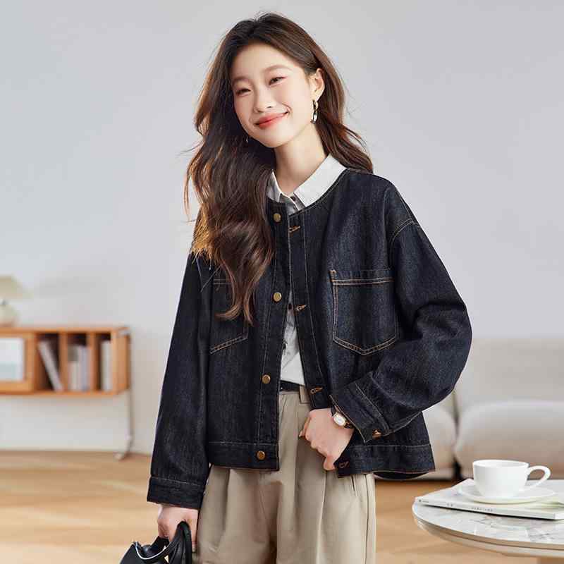 ジーンズ 上衣 レディース 小っちゃい ゆったり 濫りがわしい 図案化 かっこ良い 心地好い 韓国 時間 ジレー トップス 普段使い走り 軽さ 伸縮性 コート・ジャケット-レディースファッション
