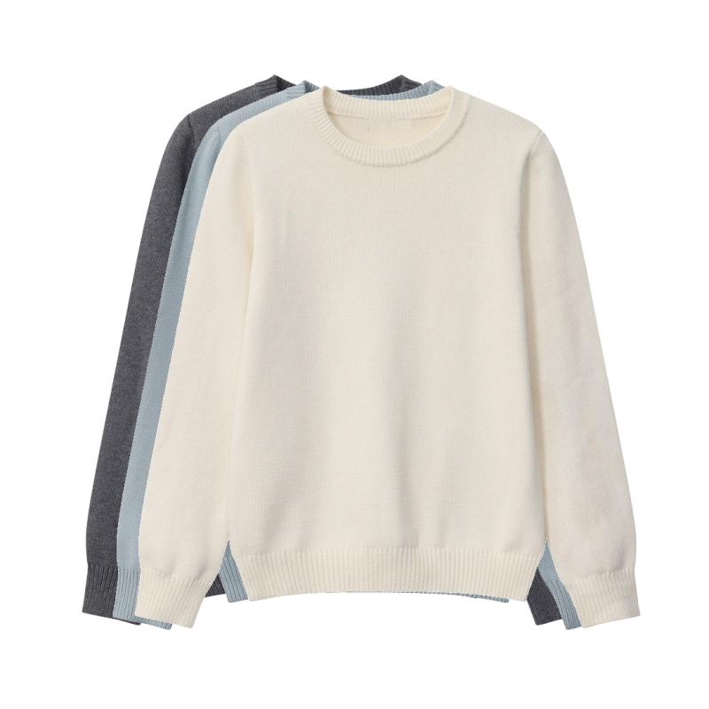 秋冬 セーター 女性用 綿100% ニット ラウンドネック 厚手 正肩 ゆったり スウェーター 暖か 普段使い カジュアル トップス