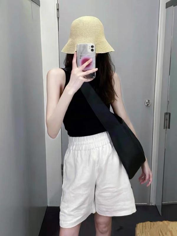 レディース ショートパンツ リネン ゆったり ワイドレッグ ゴムウエスト 夏 カジュアル 快適 麻素材 軽量 吸湿速乾 膝上丈 ルームウェア 普段使い