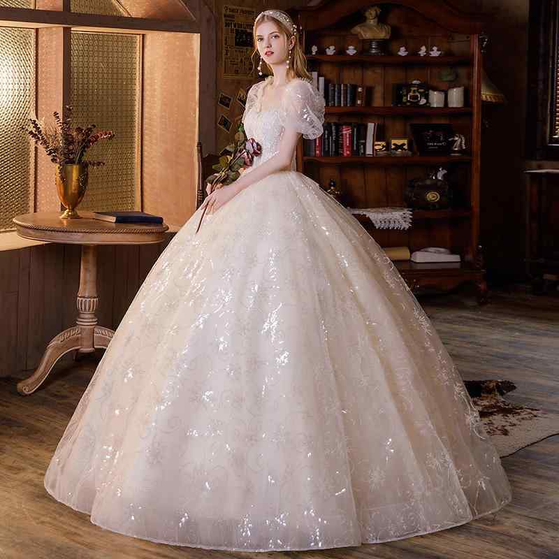 妊婦用 ウェディングドレス 大きめサイズ スリム見せ パフスリーブ 上品 イブニングドレス 結婚式 フォーマル 女性用 ゆったり フィット ｜北摂軽太郎便