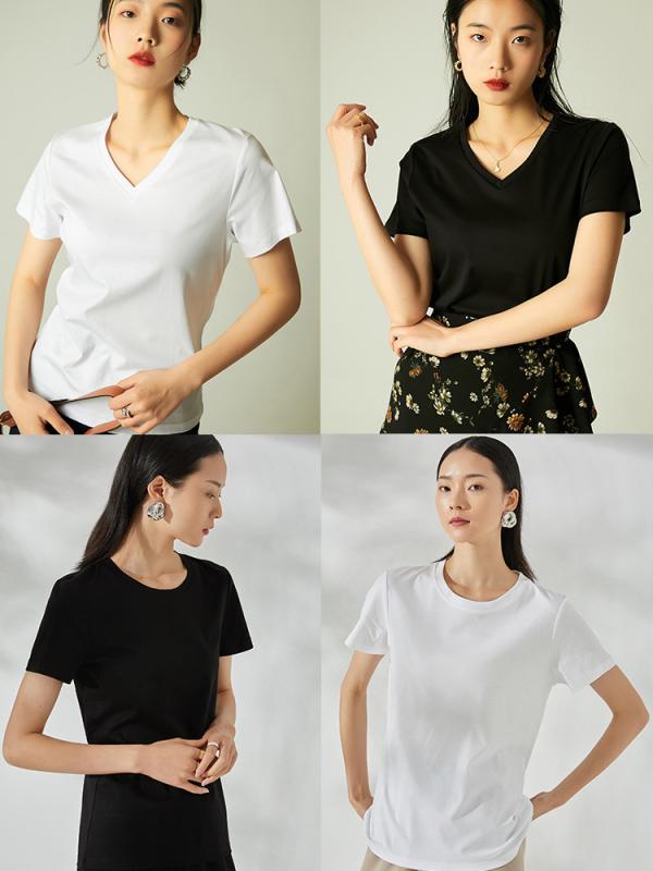レディース 夏 短袖 Tシャツ 無地 クルーネック 綿100% インナー ゆったり ベーシック トップス 普段使い ルーズフィット コーディネートしやすい 吸湿性