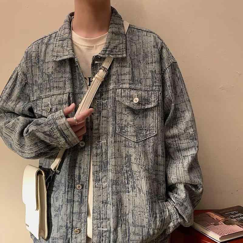 メンズ デニム ジャケット 破れ加工 ゆったり ルーズフィット レトロ ビンテージ 大きめサイズ カジュアル 秋冬 通学 普段使い 学生向け コットン素材 軽量 伸縮性 4,646円