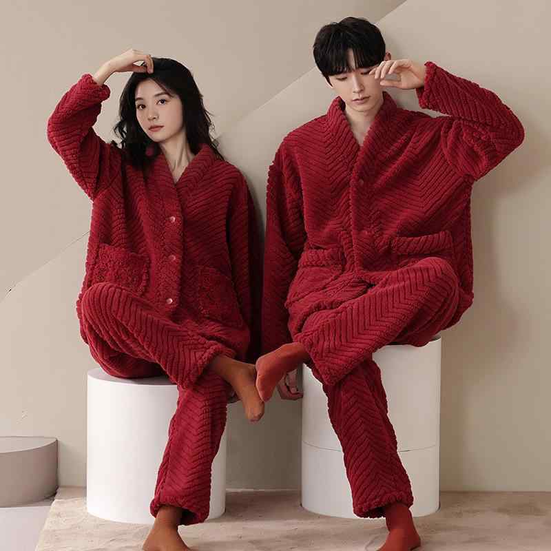 パジャマ メンズ レディース 秋冬 長袖 カップル フランネル 暖か素材 柔らかい ルームウェア ホームウェア 保温性 伸縮性