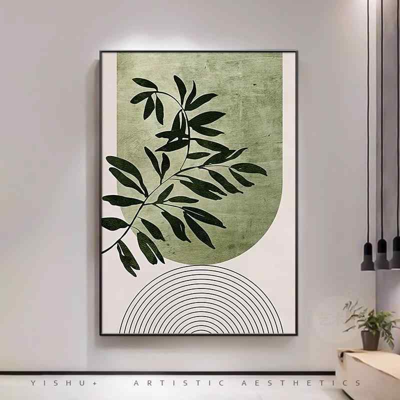 インテリア 壁画 北欧 モランディ 緑 わびさび リビング ダイニング 玄関 掛け画 シンプル アート 装飾 モダン スタイル 背景 ポスター