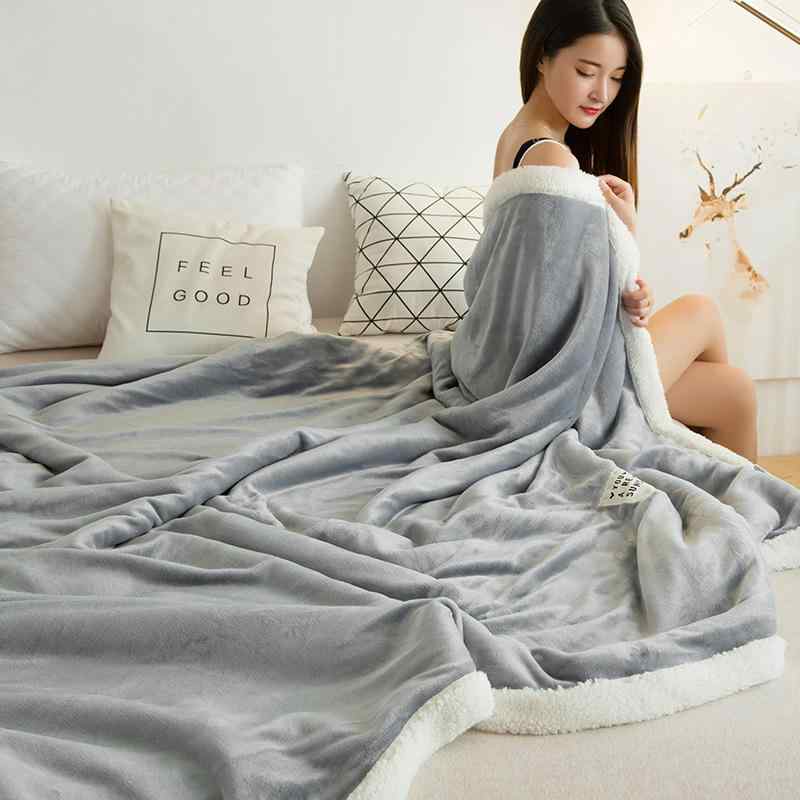 毛布 厚手 二重層 フランネル コーラルフリース 羊毛 暖か 柔らか素材 秋冬用 リビング ベッドルーム 寝具