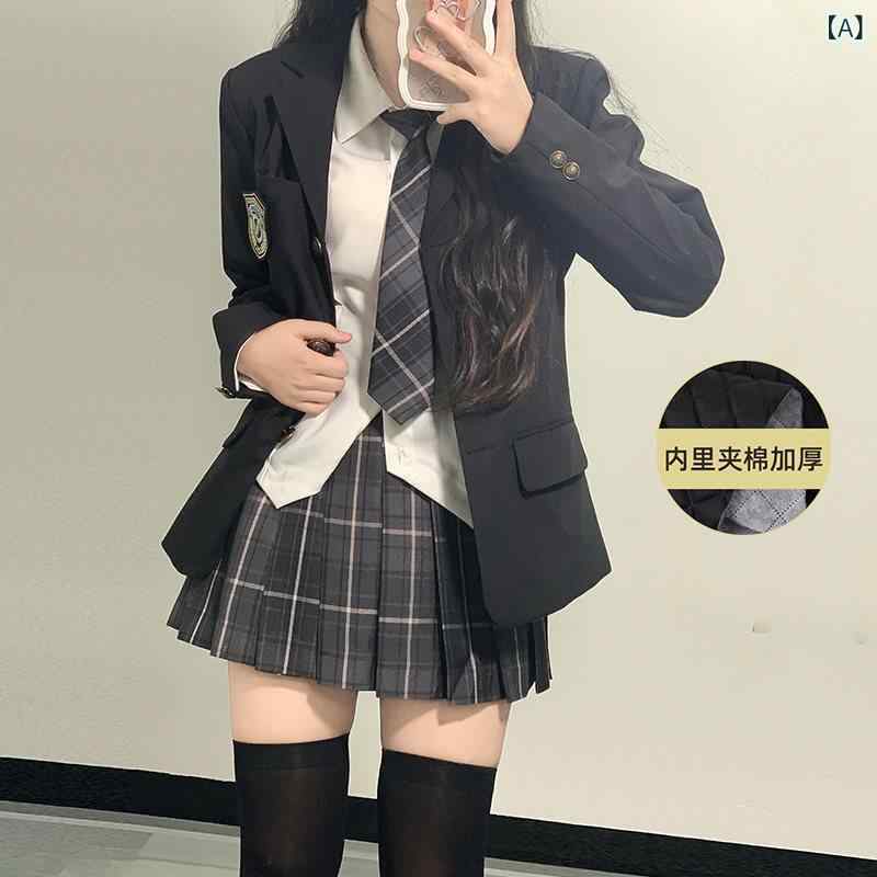 うしろ帯ユニフォーム レディース 秋冬 翰林院 背広 3点書き割り スポーツジャケット 筋目スコート トップ 学院表現スタイル 心地好い 通学用 古典派音楽