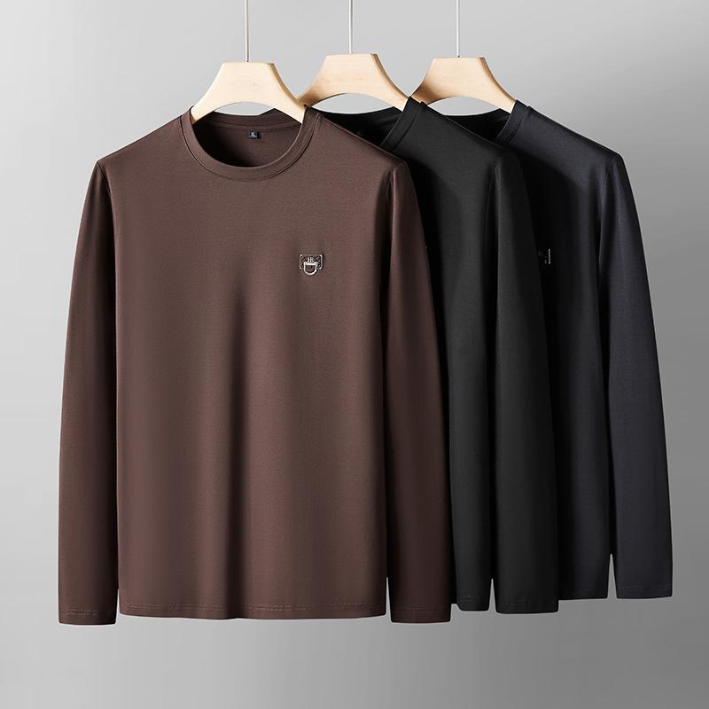 メンズ 長袖 Tシャツ Vネック ラウンドネック モダール素材 ゆったり大サイズ カジュアル インナー トップス ビッグシルエット 伸縮性 普段使い 春秋
