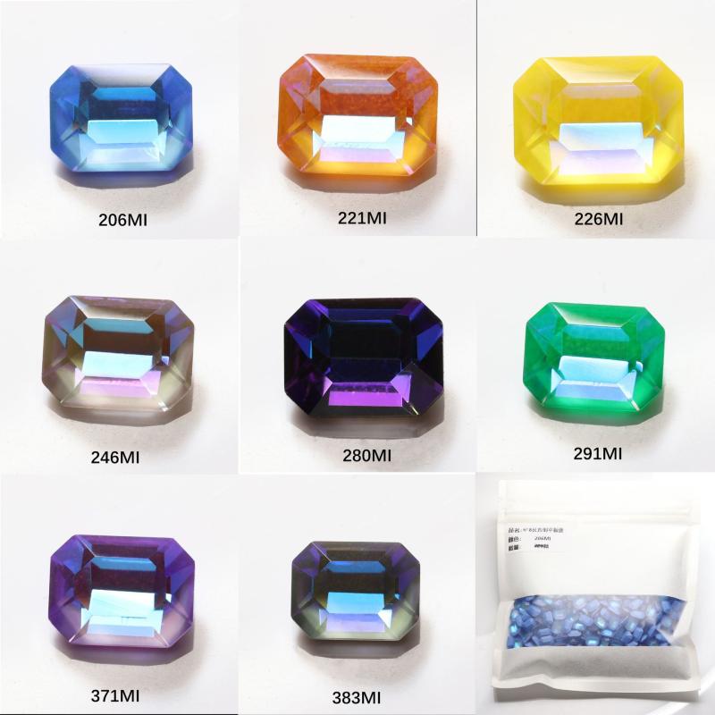 装飾用 水晶ガラス ストーン 尖底 異形長方形 倒角加工 モカカラー DIY ネイルピース 積み重ねドリル 服飾 アクセサリー ビーズ 輝き キラキラ 手工芸 クラフト 素材 再生可能 軽量 ファッション アイテム