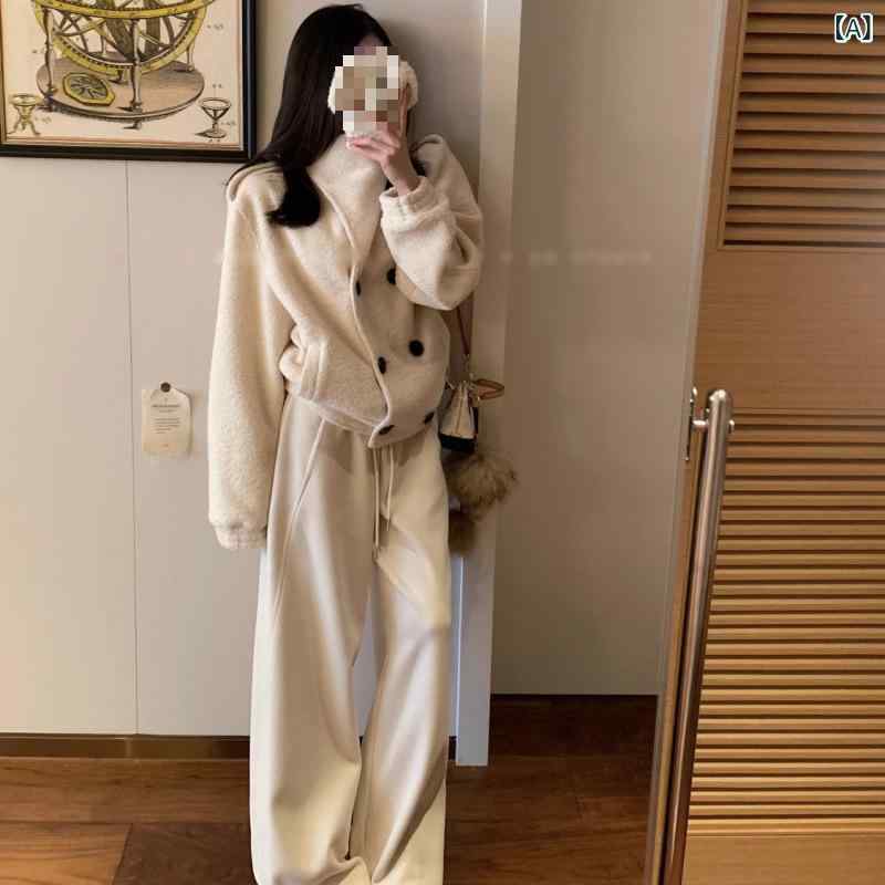 感が 優しくて なの 子羊の 毛の コートの 婦人服の 冬型の ぬいぐるみの ダブル ボタンのの 保温の 上着