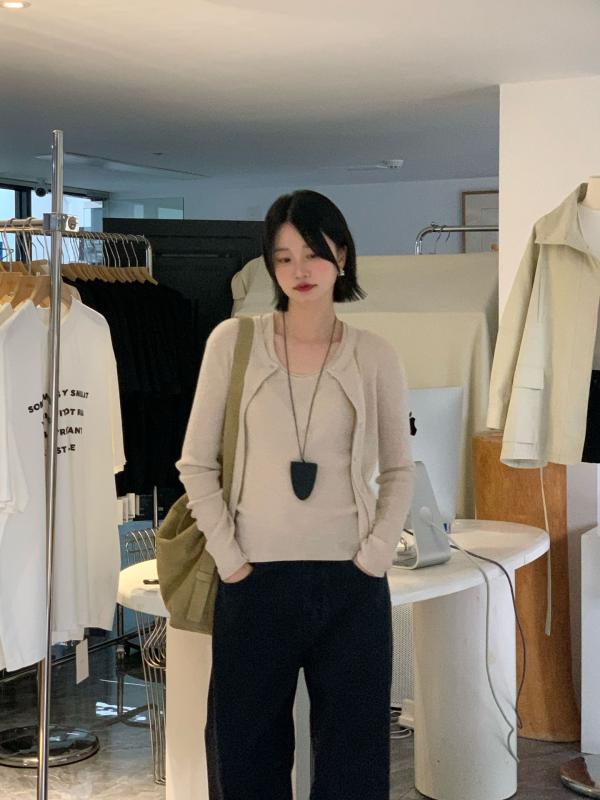レディース 夏 長袖 ニット インナー シャツ カジュアル 無地 ファッション トップス 合わせやすい 軽量 伸縮性 吸湿速乾 通勤 普段使い