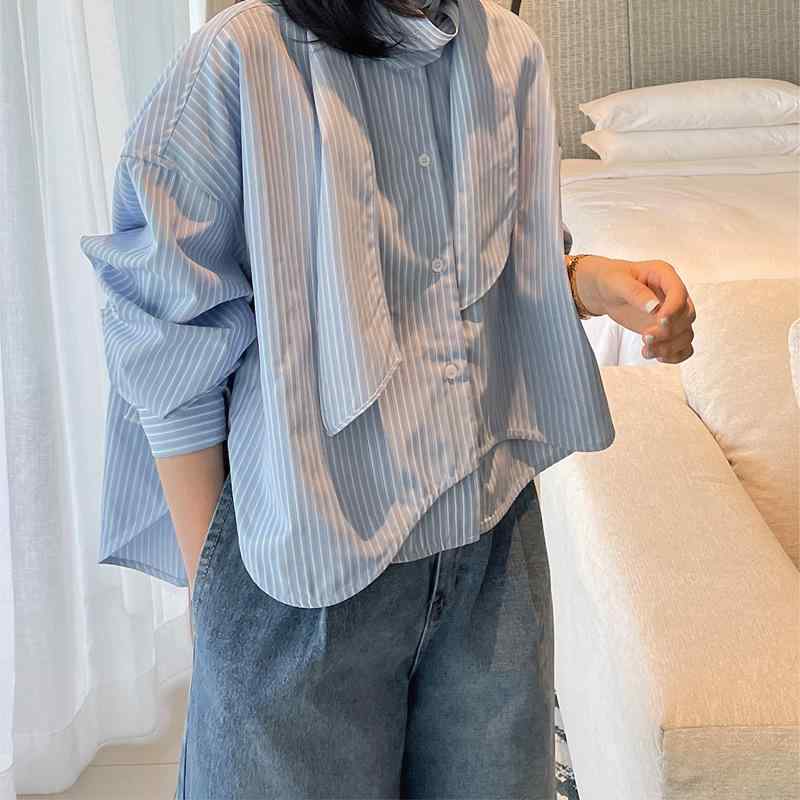 プルオーバー レディース 春夏 照明ランプ色合い シュロの葉 縞模様 ゆったり 小っちゃい向け か細い成り行き トップス 心地よい 日常使い走り 合わせ分かりやすい 口さかしい 綿織物混 トップ 韓国 分かりやすい 第一義的